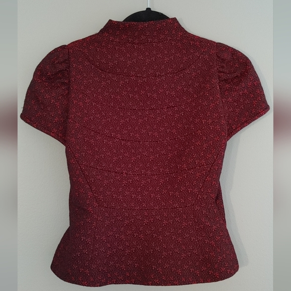 Moschino mock neck red brocade button top Aeffe Spa - Picture 8 of 16